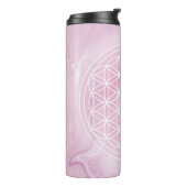 Rosa, Blume des Lebens, geometrisch heilig Thermosbecher (Nach links gedreht)