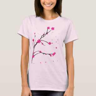 Rosa Blume, die am Wind schweben T-Shirt