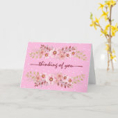 Rosa Blume, die an Sie denken Karte (Gelbe Blume)