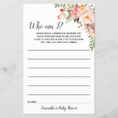 Rosa Blume, die ich bin Baby Showgame Card Flyer (Vorne)