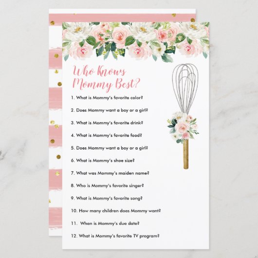 Rosa Blume, die Mommy Best Greenery Floral kennen (Vorne/Hinten)