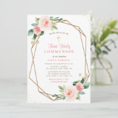 Rosa Blume, die zuerst heilig sind Einladung (Stehend Vorderseite)