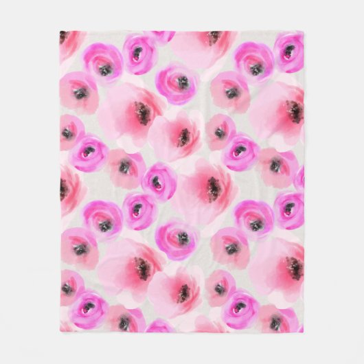 Rosa Blume Digitale Kunst Fleecedecke (Vorderseite)