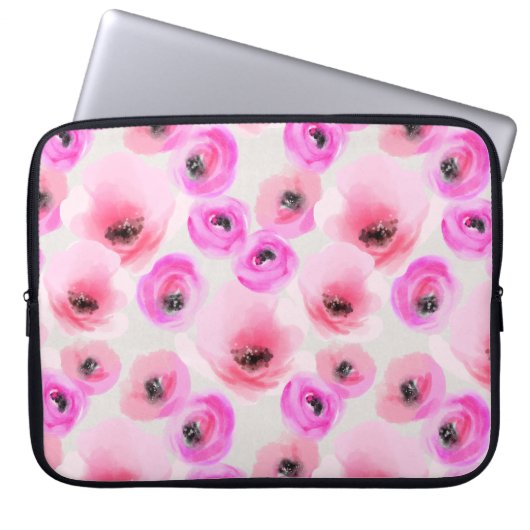 Rosa Blume Digitale Kunst Laptopschutzhülle (Vorderseite)