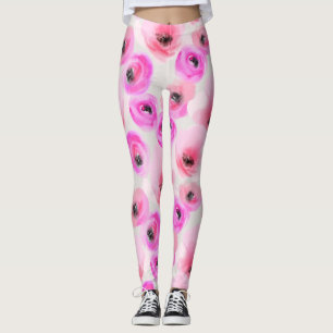 Rosa Blume Digitale Kunst Leggings