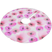 Rosa Blume Digitale Kunst Polyester Weihnachtsbaumdecke (Schrägansicht)