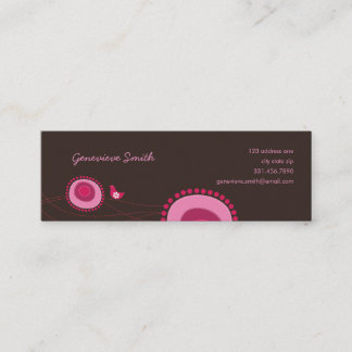 Rosa Blume Dots and Happy Bird Fun Visitenkarte /