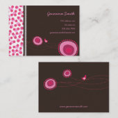 Rosa Blume Dots und Visitenkarte für glücklichen V (Vorne/Hinten)