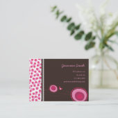Rosa Blume Dots und Visitenkarte für glücklichen V (Stehend Vorderseite)