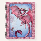 Rosa Blume "Dragon of Spring" Fantasy Art Notizblock (Vorderseite)