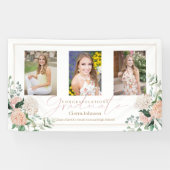 Rosa Blume Drei Fotos Kalligrafie Abschluss Banner (Horizontal)