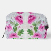 Rosa Blume Druckknopfbeutel Waschbeutel (Rückseite)