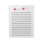 Rosa Blume, dunkel gestrichen Notizblock (Rotiert)