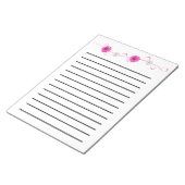 Rosa Blume, dunkel gestrichen Notizblock (angewinkelt)