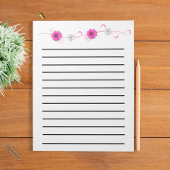 Rosa Blume, dunkel gestrichen Notizblock