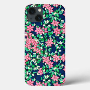 Rosa Blume, dunkelblauer Hintergrund Case-Mate iPhone Hülle