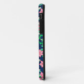 Rosa Blume, dunkelblauer Hintergrund Case-Mate iPhone Hülle (Hinten/Links)