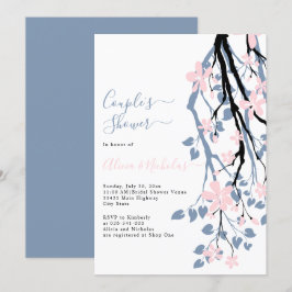 Rosa Blume duschen duschen duftende blaue Ast Einladung