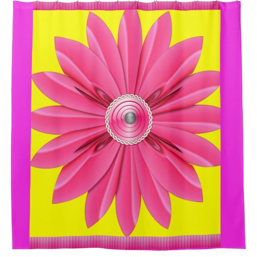 Rosa Blume Duschvorhang ihrer Mutter gelb (Vorderseite)