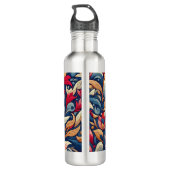 Rosa Blume Edelstahlflasche (Rückseite)