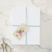 Rosa Blume, Ei, Flamingo & Bunny Danke Geschenkanhänger (Mit Garn)
