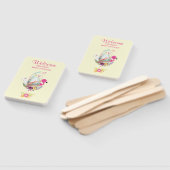 Rosa Blume, Ei, Flamingo & Bunny Watercolor Fächer (Non-assembled)