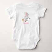 Rosa Blume Einhorn Personalisiert Baby Strampler