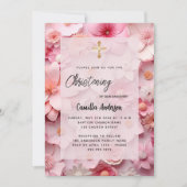 Rosa Blume Einladung (Vorderseite)