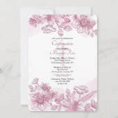 Rosa Blume Einladung (Vorderseite)