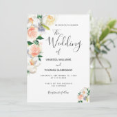 Rosa Blume Einladung (Stehend Vorderseite)