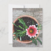 Rosa Blume Einladung (Vorderseite)