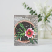 Rosa Blume Einladung (Stehend Vorderseite)