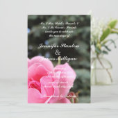 Rosa Blume Einladung (Stehend Vorderseite)