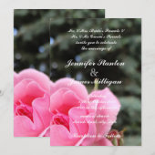 Rosa Blume Einladung (Vorne/Hinten)