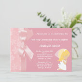 Rosa Blume Einladung (Stehend Vorderseite)