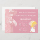 Rosa Blume Einladung (Vorne/Hinten)