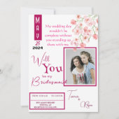 Rosa Blume Einladung (Vorderseite)