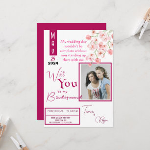 Rosa Blume Einladung