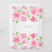 Rosa Blume Einladung an der Grenze (Rückseite)