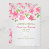 Rosa Blume Einladung an der Grenze (Vorne/Hinten)