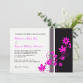 Rosa Blume Einladung zur Hochzeit (Stehend Vorderseite)
