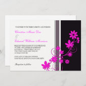 Rosa Blume Einladung zur Hochzeit (Vorne/Hinten)