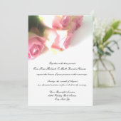 Rosa Blume Einladungen für Hochzeiten (Stehend Vorderseite)