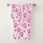 Rosa Blume Elegant Badhandtuch Set (Insitu)