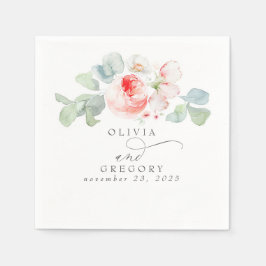 Rosa Blume Elegante romantische Hochzeit Serviette