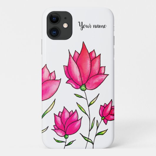 Rosa Blume Eleganter Blumenname Case-Mate iPhone Hülle (Rückseite)
