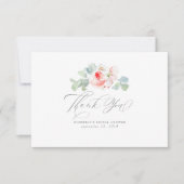 Rosa Blume Elegantes Brautparty Vielen Dank Dankeskarte (Vorderseite)