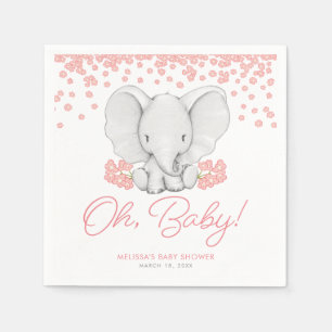 Rosa Blume Elephant Girl Baby Dusche Serviette