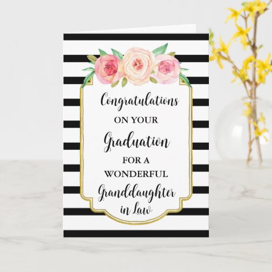 Rosa Blume Enkelin Abschluss Karte (Gelbe Blume)