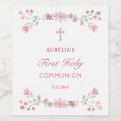 Rosa Blume Erste Heilige Kommune Weinetikett (Einzelnes Label)